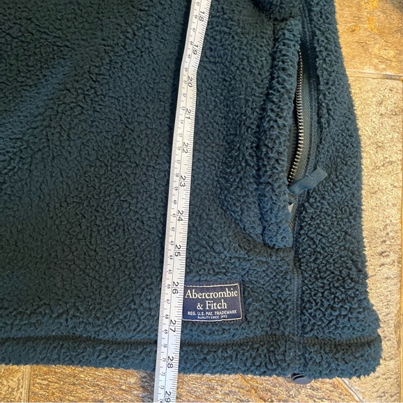 Men's Green Abercrombie & Fitch Quarter Zip Fleece Pullover Jacket Men’s Size L - Picture 7 of 12